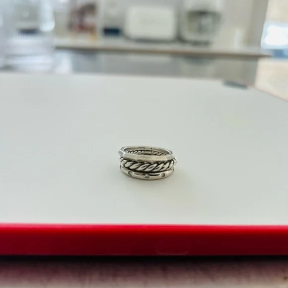 David Yurman triple stack ring, size 6 - Picture 5 of 6